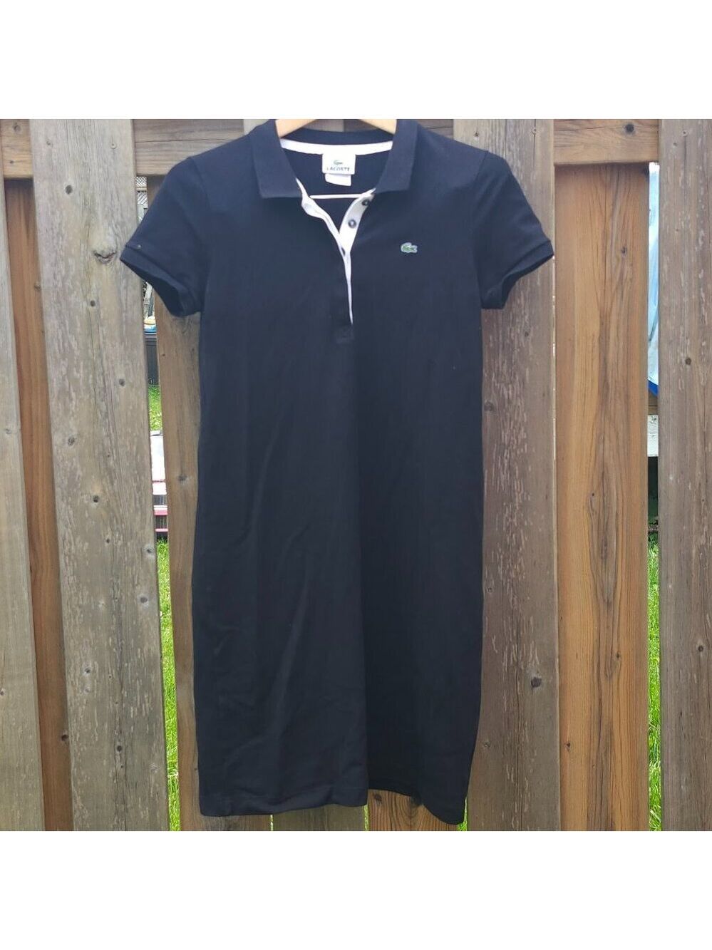 Lacoste Black Polo Pique Cotton Tennis Preppy Dress Women’s Size 40/8/M